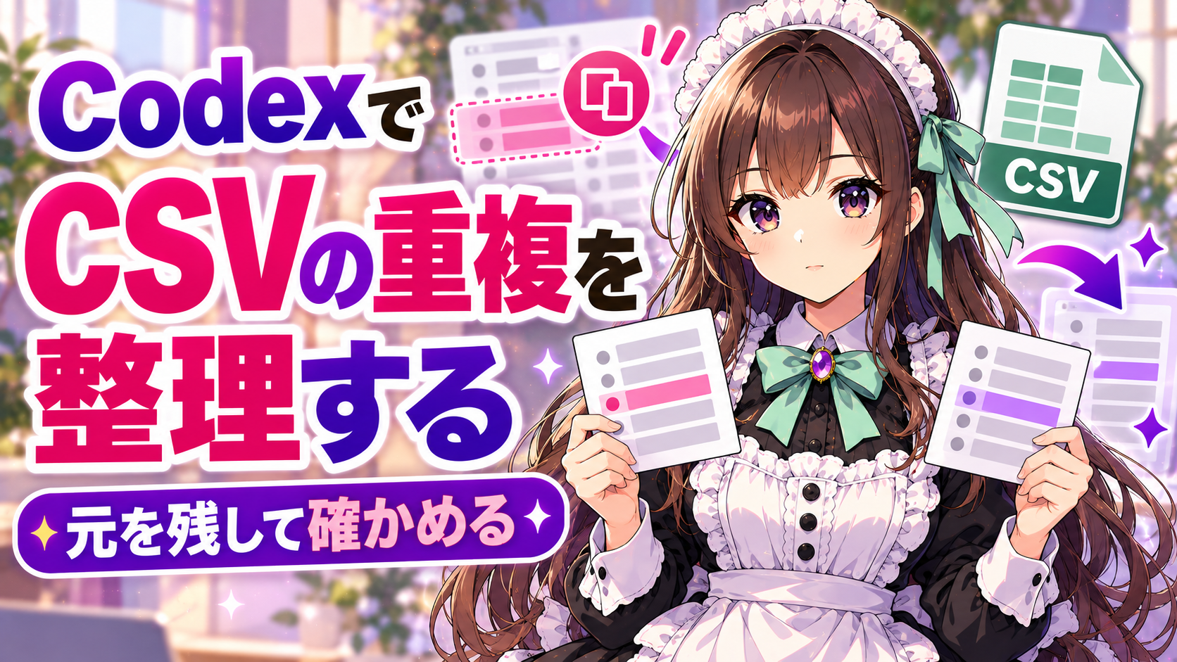 CodexでCSVの重複を整理する