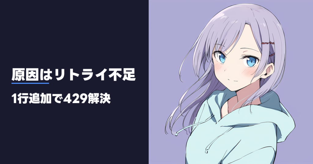 原因はリトライ不足 1行追加で429解決