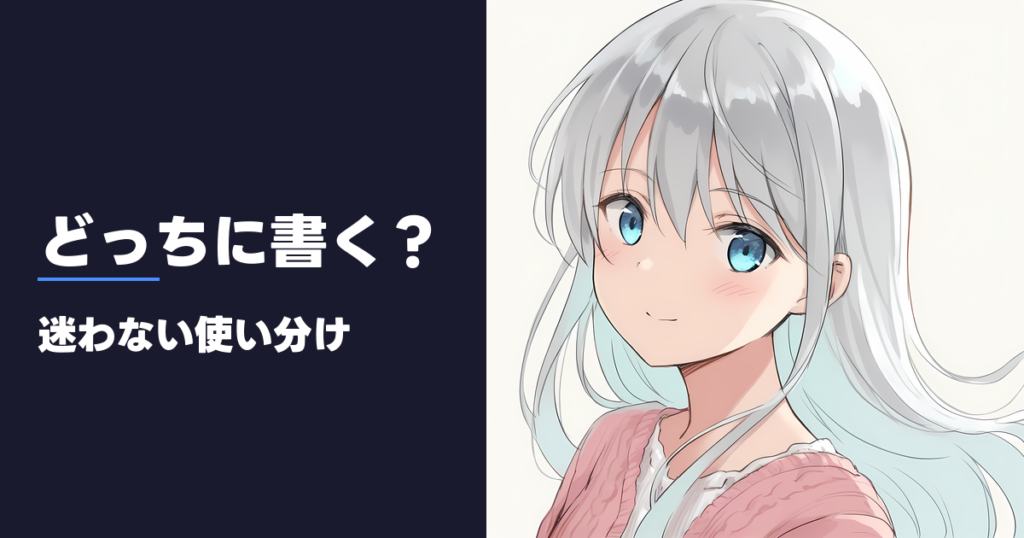 どっちに書く？ 迷わない使い分け
