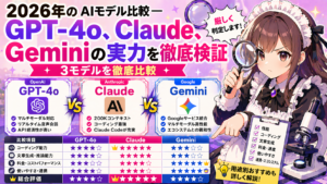 2026年のAIモデル比較 — GPT-4o、Claude、Geminiの実力を徹底検証