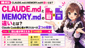 CLAUDE.mdとMEMORY.mdの違いとは？Claude Code初心者が押さえるべき2つの役割