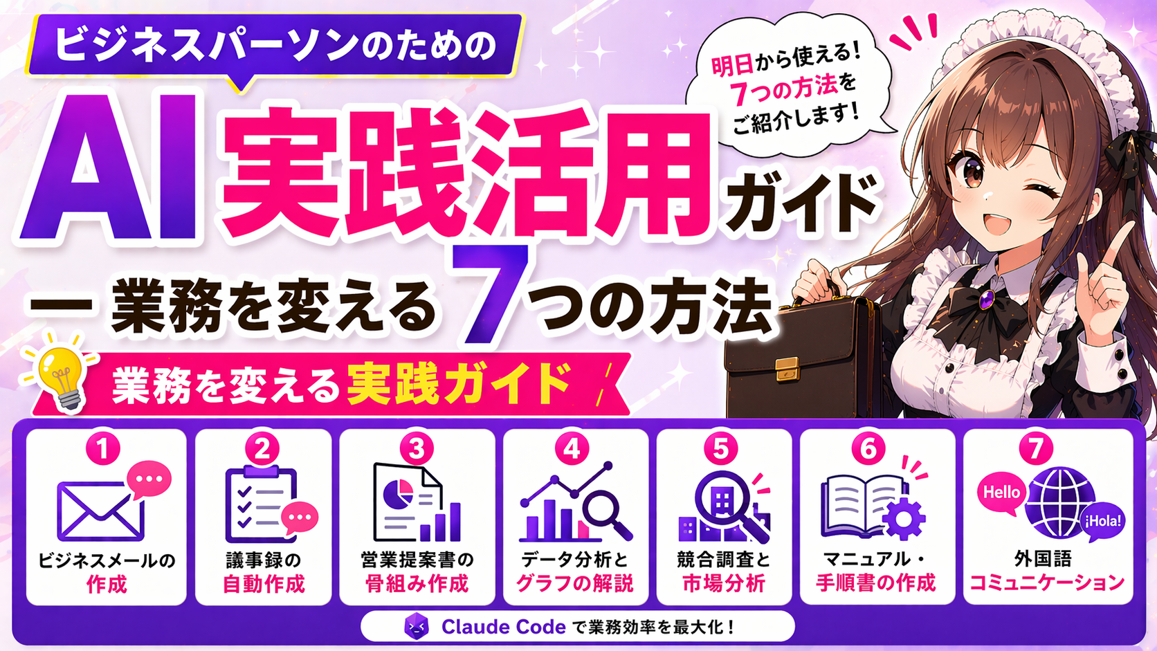 ビジネスパーソンのためのAI実践活用ガイド — 業務を変える7つの方法
