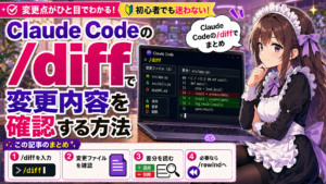 Claude Codeの/diffで変更内容を確認する方法