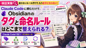 Claude Codeに頼むだけで、Obsidianのタグとノート命名ルールはどこまで整えられる？