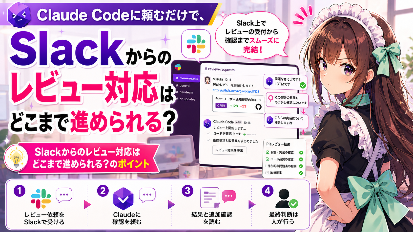 Claude Codeに頼むだけで、Slackからのレビュー対応はどこまで進められる？