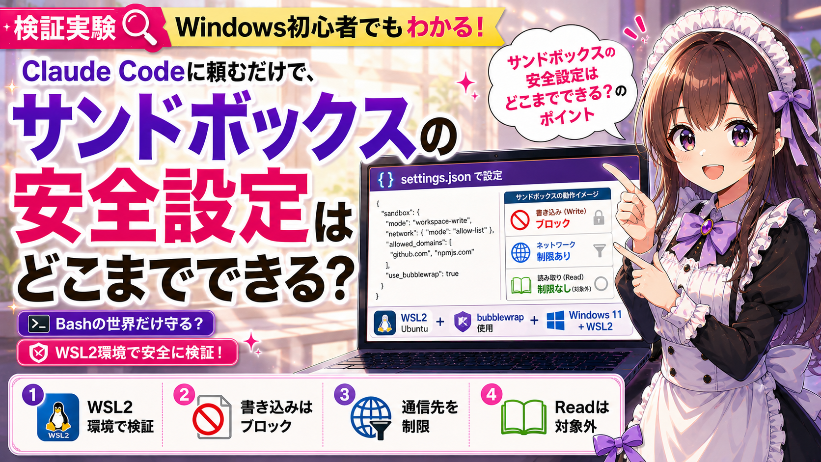 Claude Codeに頼むだけで、サンドボックスの安全設定はどこまでできる？