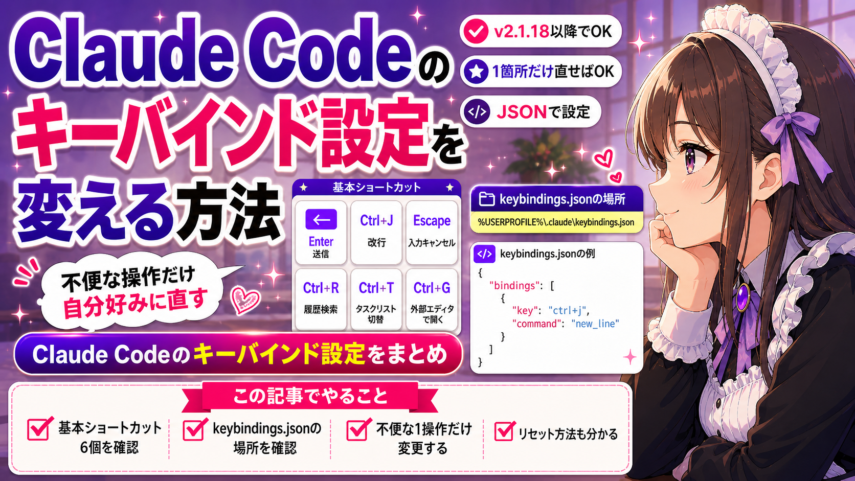 Claude Codeのキーバインド設定を変える方法—不便な操作だけ自分好みに直す