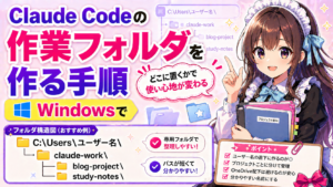 Claude Codeの作業フォルダをWindowsで作る手順 — どこに置くかで使い心地が変わる