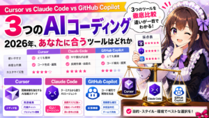 Cursor vs Claude Code vs GitHub Copilot—2026年、あなたに合うAIコーディングツールはどれか