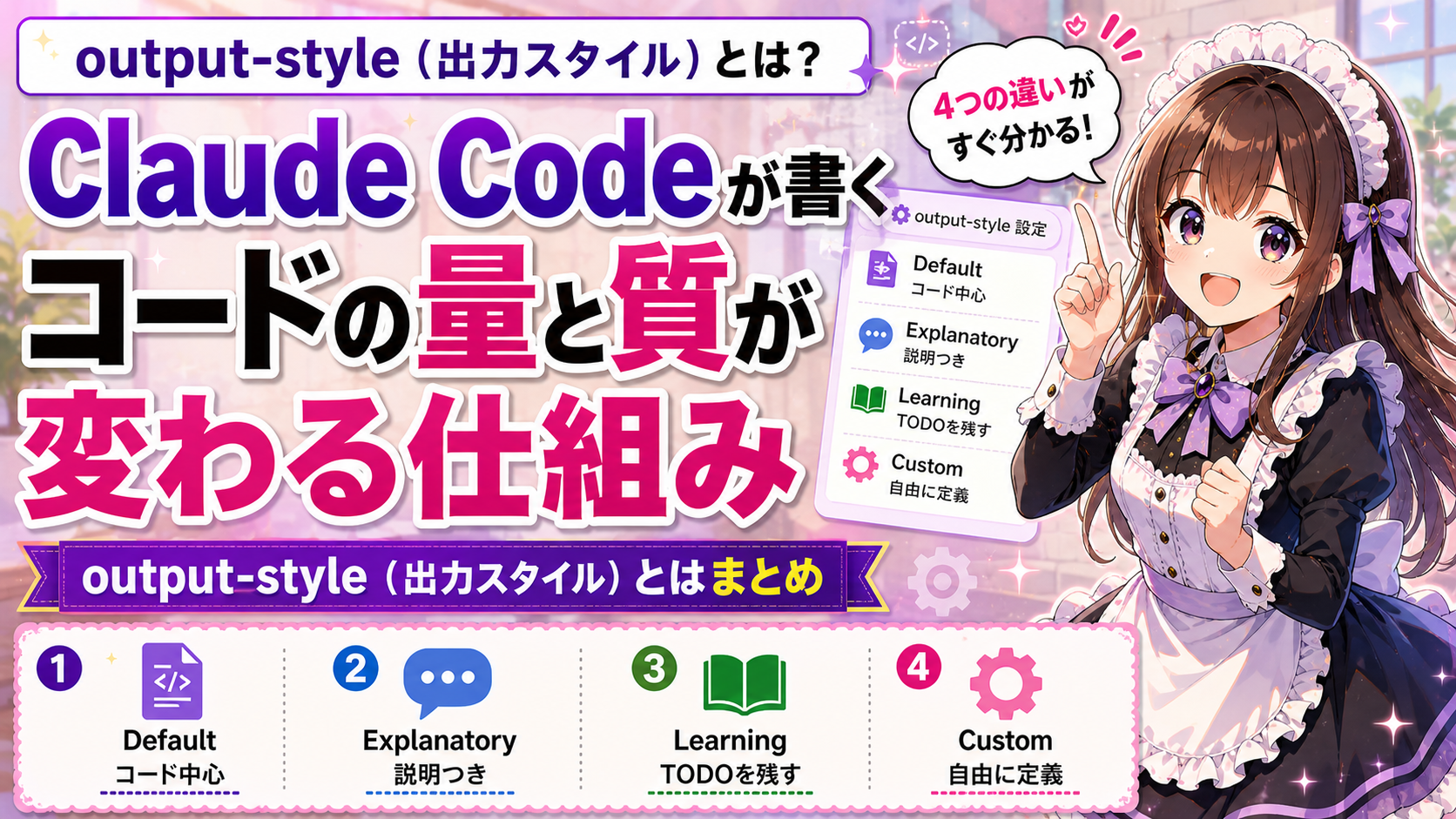 output-style（出力スタイル）とは？Claude Codeが書くコードの量と質が変わる仕組み